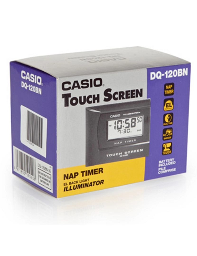 imagem de Casio Dq-120-bn-3 Despertador Digital Digital Unisex Colección Touch Screen Caja De Plástico Esfera Color Gris3