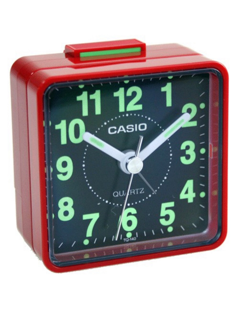 Reloj Despertador Casio Tq141 Luz Numeros Grandes Analogo Color Rojo