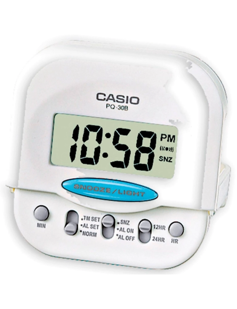 Casio - Casio Pq-30b-7ef Despertador Digital Digital Unisex Colección Snooze Led Beep Caja De Plástico Esfera Color Gris