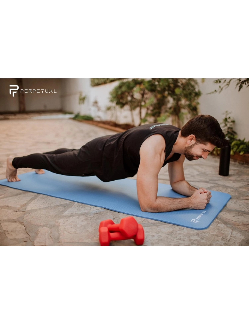 imagem de Tapete PERPETUAL® 10mm para ioga e Pilates - Tapete antiderrapante - Com alça e bolsa de transporte - Tapete grosso e dobrável - Masculino/Mulher - Academia, Fitness e Exercícios - Home Gym2