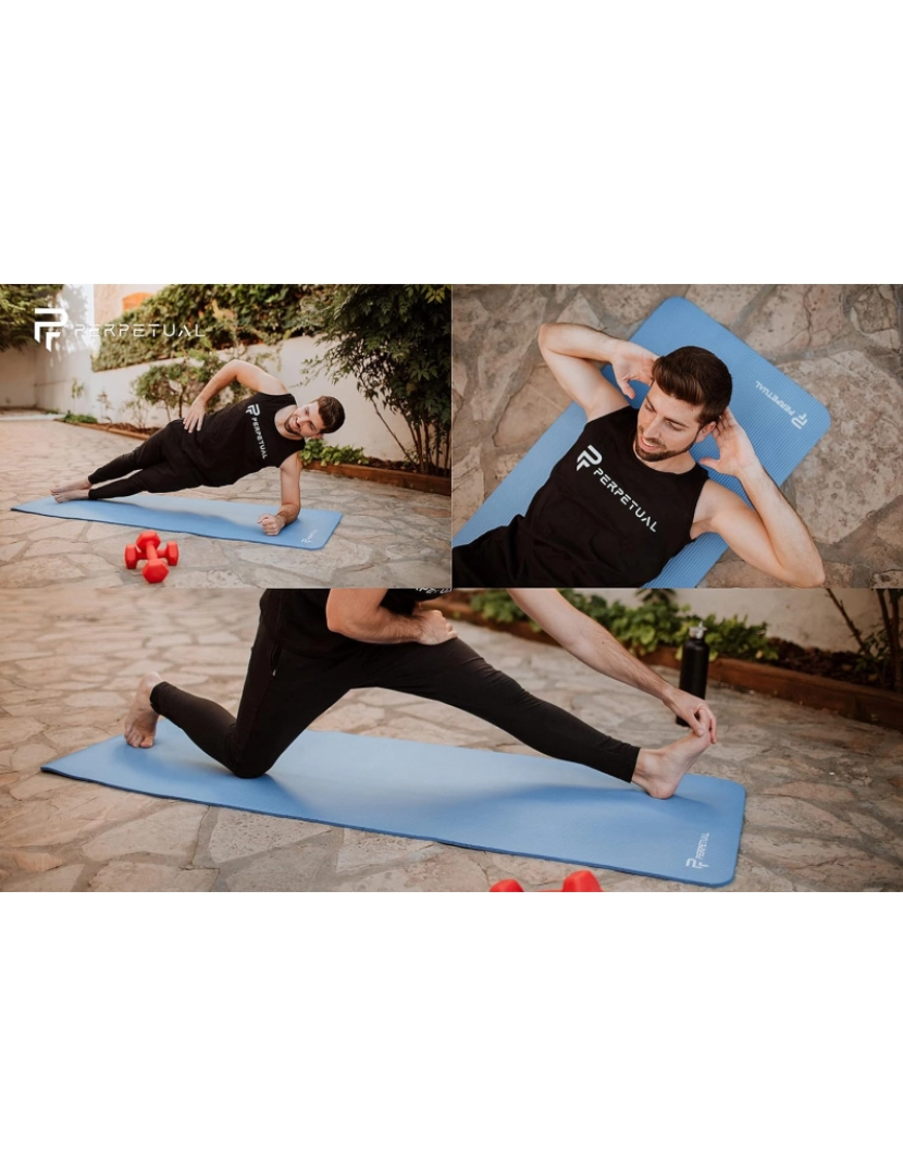 imagem de Tapete PERPETUAL® 10mm para ioga e Pilates - Tapete antiderrapante - Com alça e bolsa de transporte - Tapete grosso e dobrável - Masculino/Mulher - Academia, Fitness e Exercícios - Home Gym4