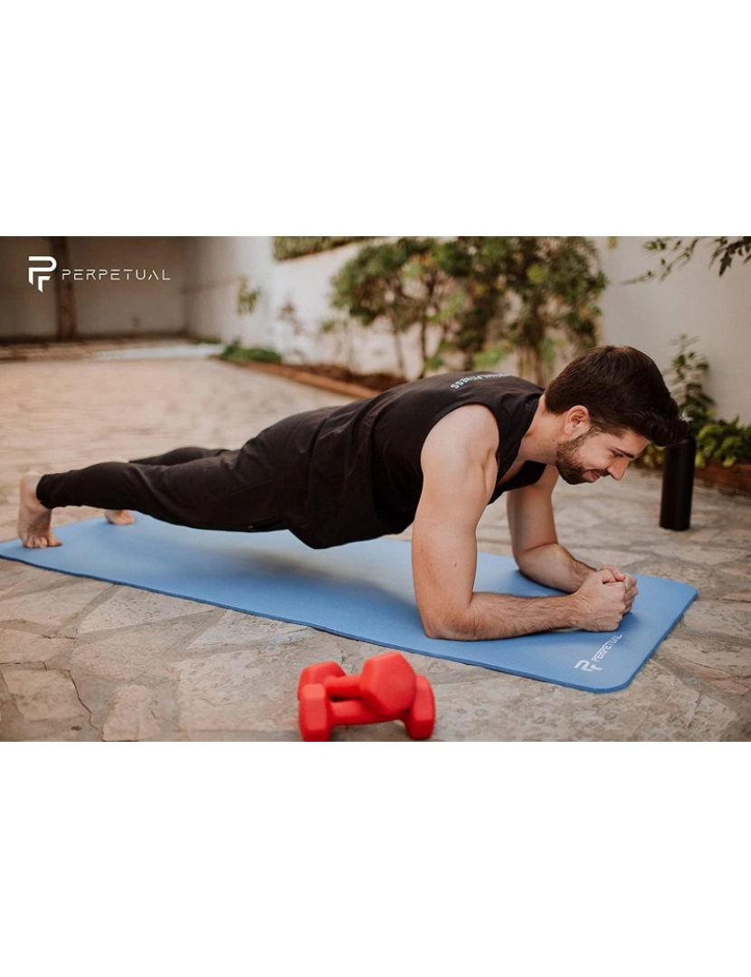 imagem de Kit de tapete para ioga e pilates PERPETUAL® 10 mm + bolsa de transporte - tapete antiderrapante - com alça - tapete grosso e dobrável - masculino/feminino - academia, fitness e exercícios3