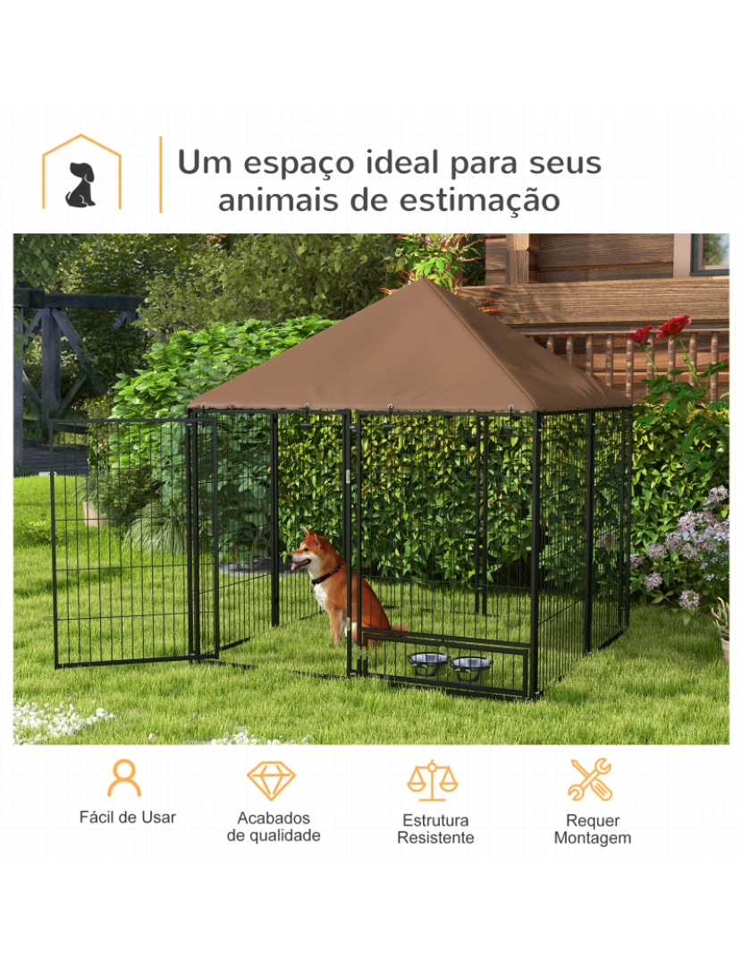 imagem de Parque para Cães 141x141x151cm cor preto D02-057V01CF4