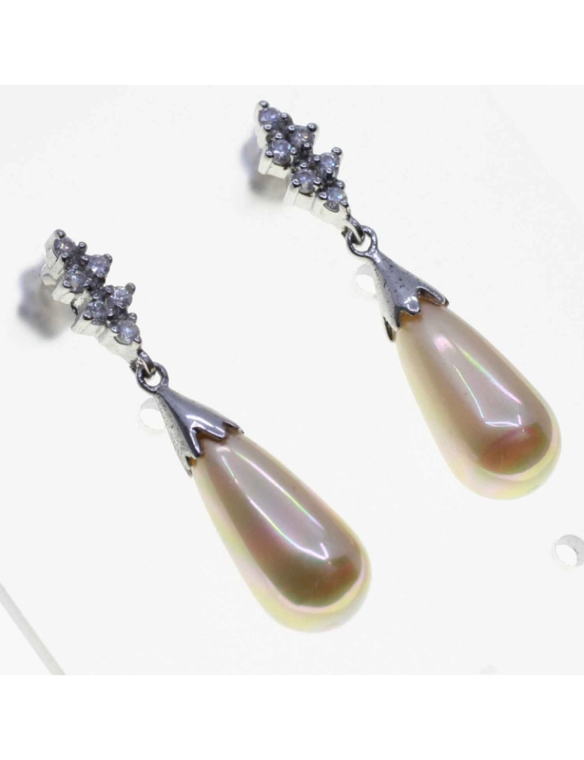 imagem de Pendientes Orquidea 39771 Perla Plata2