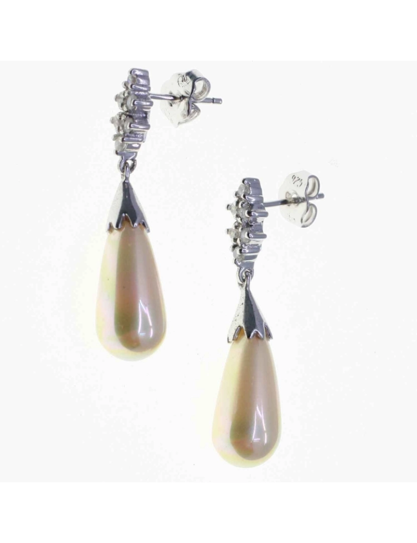 imagem de Pendientes Orquidea 39771 Perla Plata3