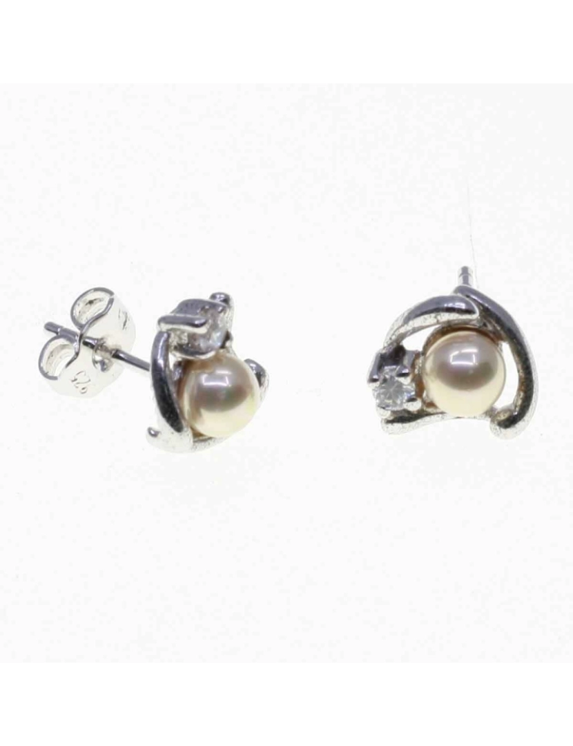 imagem de Pendientes Orquidea 39736 Perla Plata2