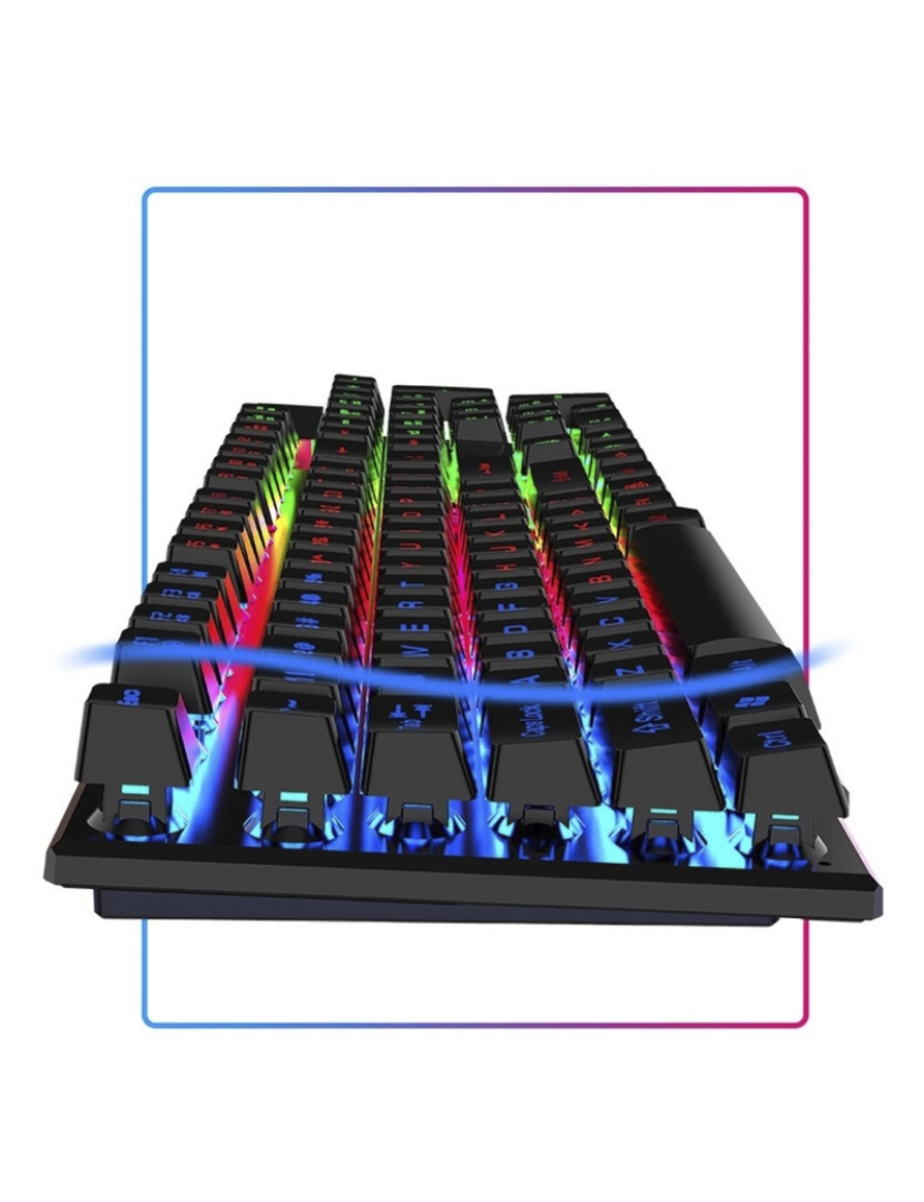 imagem de DAM Teclado para jogos TX30 com luzes RGB. 44,5x3x14 cm. Cor preta2