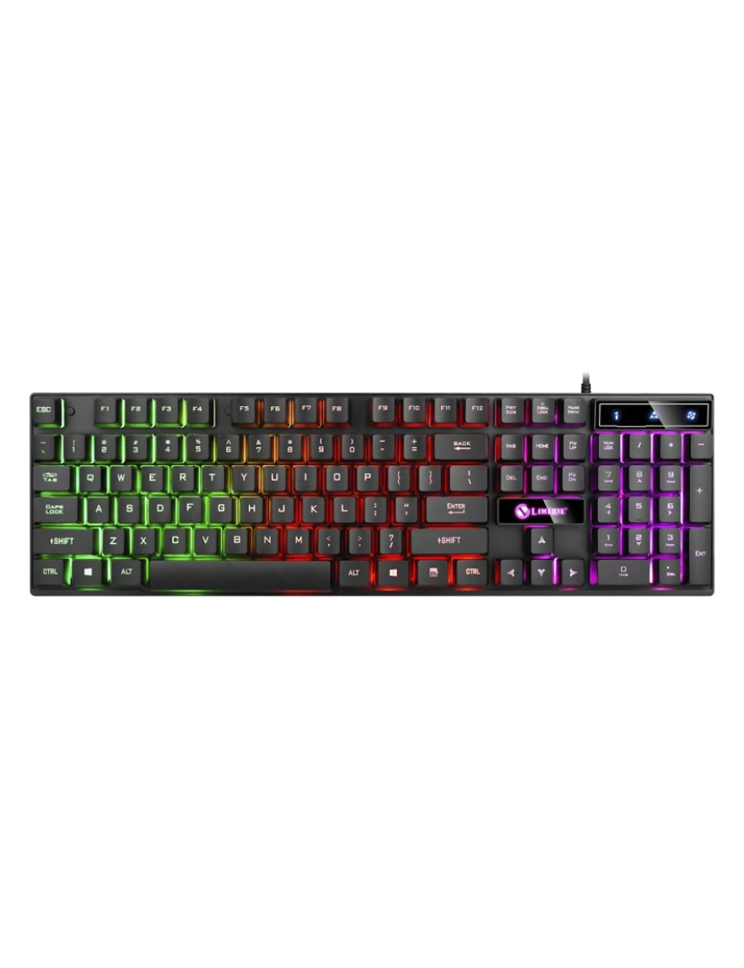 imagem de DAM Teclado para jogos TX30 com luzes RGB. 44,5x3x14 cm. Cor preta4