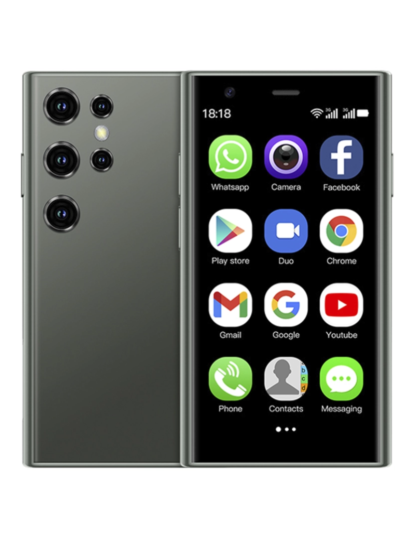 imagem de DAM Mini smartphone S23 pro 3G, Android 8.1, 2 GB de RAM + 16 GB. Tela de 3''. Cartão SIM duplo. 4,5x1,2x10,2 cm. Cor: Verde Escuro8