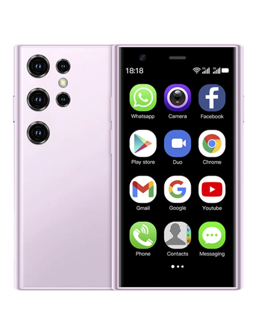 imagem de DAM Mini smartphone S23 pro 3G, Android 8.1, 2 GB de RAM + 16 GB. Tela de 3''. Cartão SIM duplo. 4,5x1,2x10,2 cm. Cor rosa8