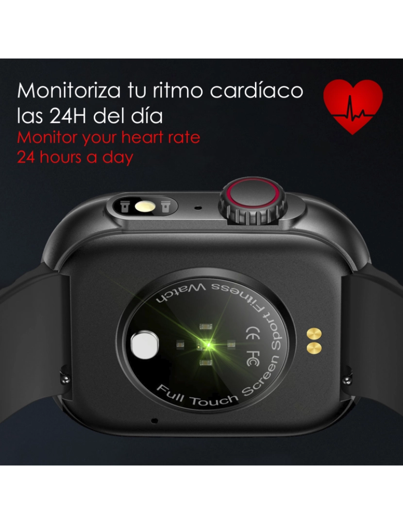 imagem de DAM Smartwatch ZW39 com notificações de aplicativos, chamadas Bluetooth. Monitor de pressão arterial e oxigênio. 3,7x1,1x4,7 cm. Cor preta4
