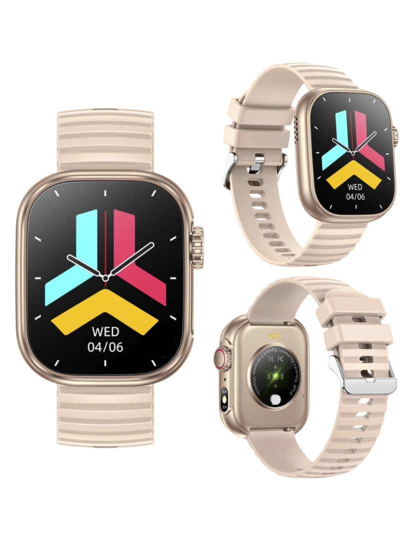 imagem de DAM Smartwatch ZW39 com notificações de aplicativos, chamadas Bluetooth. Monitor de pressão arterial e oxigênio. 3,7x1,1x4,7 cm. Cor: Ouro8