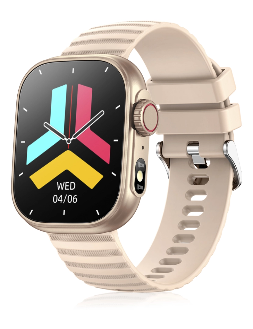 imagem de DAM Smartwatch ZW39 com notificações de aplicativos, chamadas Bluetooth. Monitor de pressão arterial e oxigênio. 3,7x1,1x4,7 cm. Cor: Ouro9