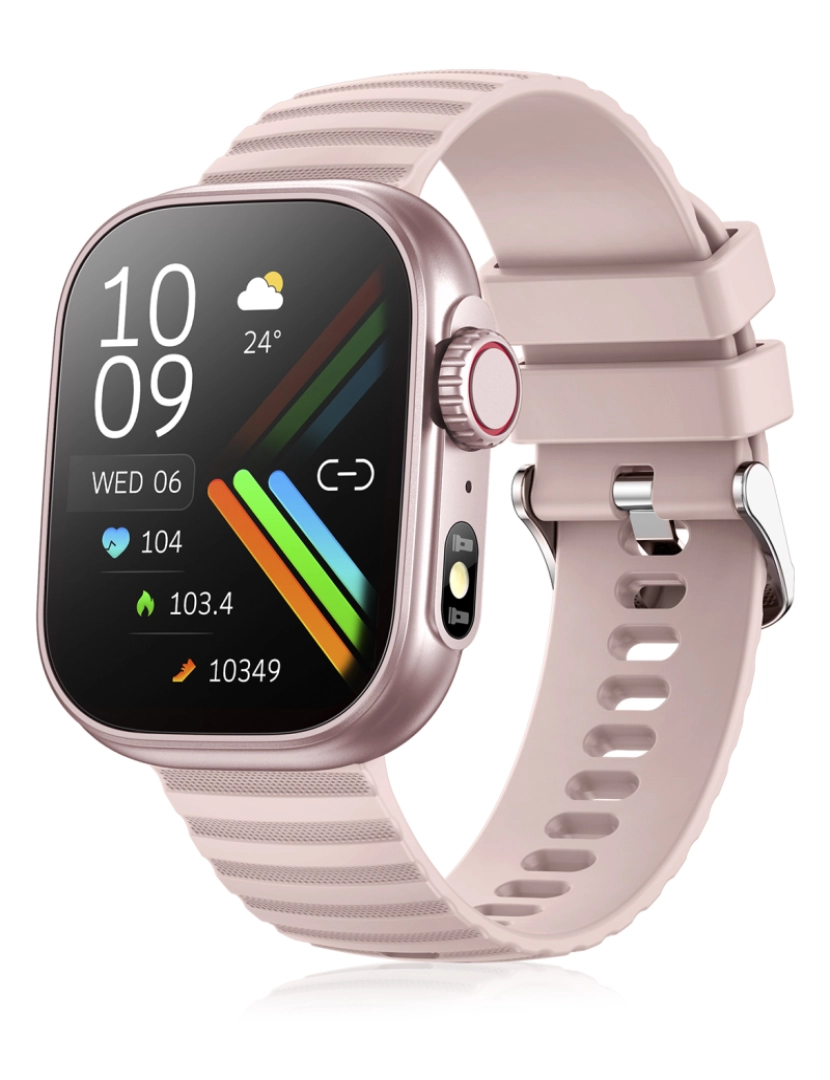 imagem de DAM Smartwatch ZW39 com notificações de aplicativos, chamadas Bluetooth. Monitor de pressão arterial e oxigênio. 3,7x1,1x4,7 cm. Cor rosa9