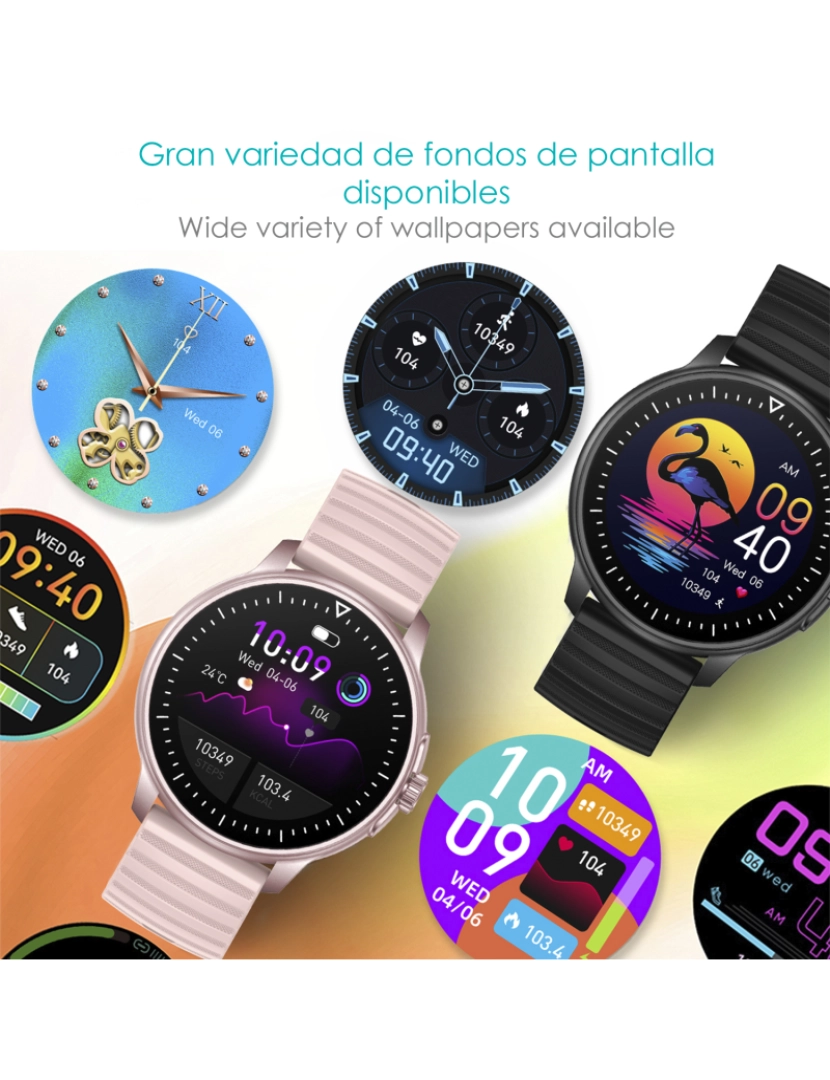 imagem de DAM Smartwatch ZW45 com notificações de aplicativos, chamadas Bluetooth. Monitor de pressão arterial e oxigênio. Coroa multifuncional. 4,9x1,1x4,7cm. Cor preta7