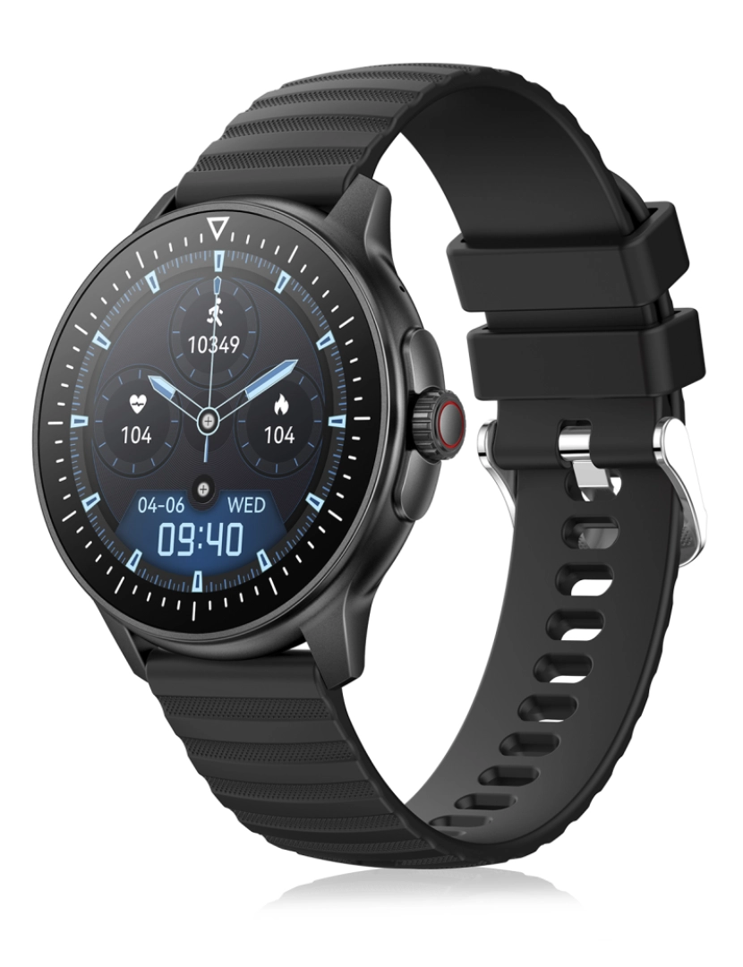imagem de DAM Smartwatch ZW45 com notificações de aplicativos, chamadas Bluetooth. Monitor de pressão arterial e oxigênio. Coroa multifuncional. 4,9x1,1x4,7cm. Cor preta9