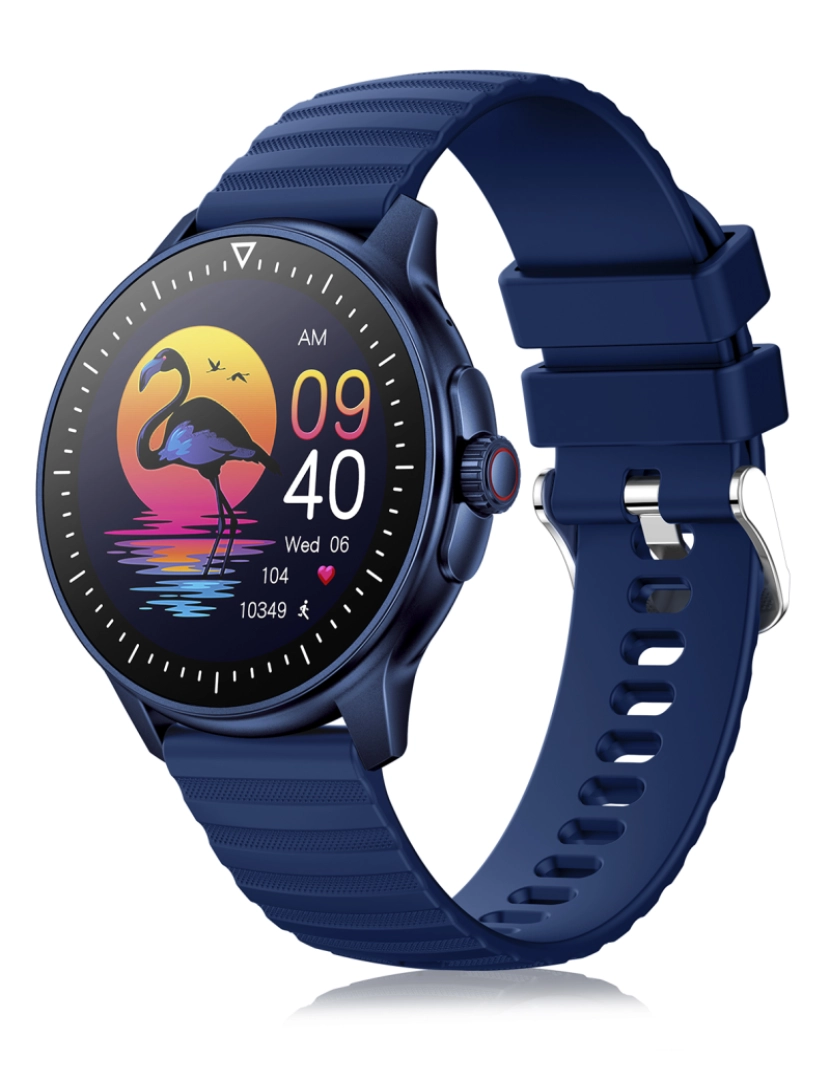 imagem de DAM Smartwatch ZW45 com notificações de aplicativos, chamadas Bluetooth. Monitor de pressão arterial e oxigênio. Coroa multifuncional. 4,9x1,1x4,7cm. Cor azul9