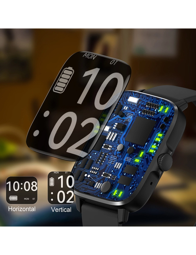 imagem de DAM Smartwatch DT102, tela de alta resolução. Monitor cardíaco, ECG, modo multiesportivo. Notificações de aplicativo. 4,4x1,4x3,8 cm. Cor cinzenta6