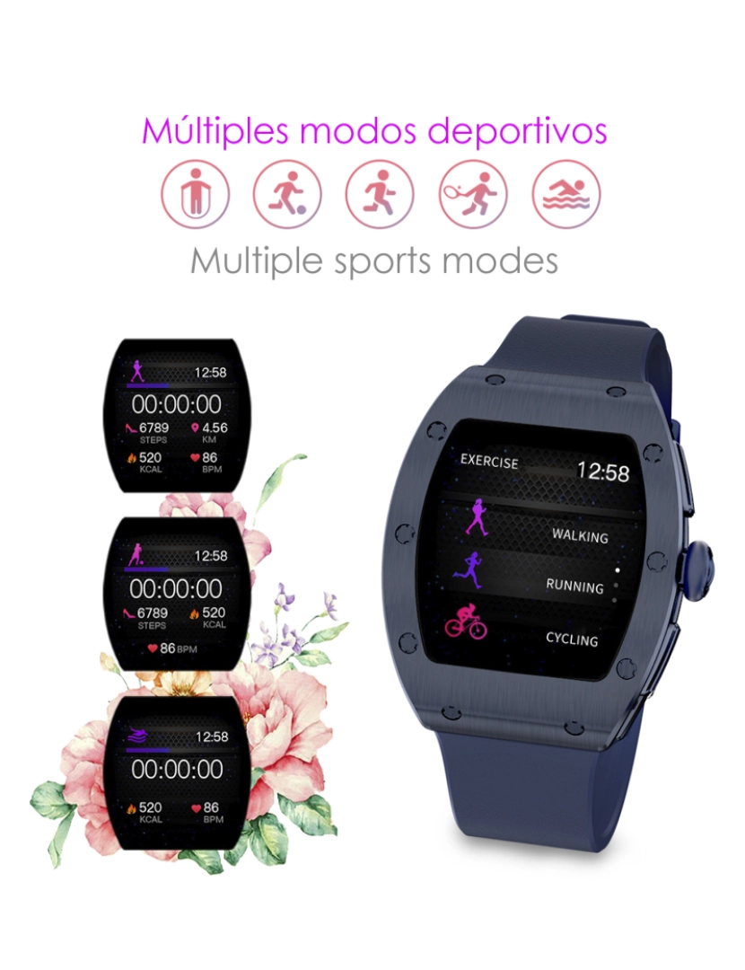 imagem de DAM Smartwatch M7, especialmente para pulsos finos, com monitor de pressão arterial, oxigênio no sangue e frequência cardíaca; 8 modos multiesportivos. Notificações de aplicativo. 3,95x1,05x4,4 cm. Cor: Ouro3