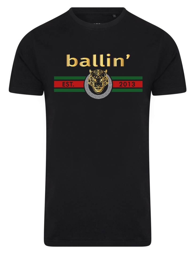 imagem de Ballin Est. 2013 Tiger Lines Shirt Negro1