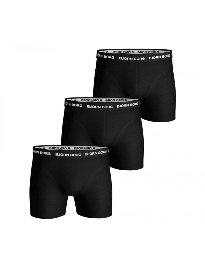 imagem de Björn Borg 3-Pack Boxers Solids Black Negro1