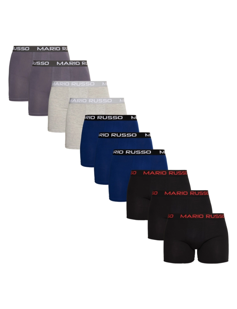 imagem de Mario Russo 10-Pack Basic Boxers Azul1