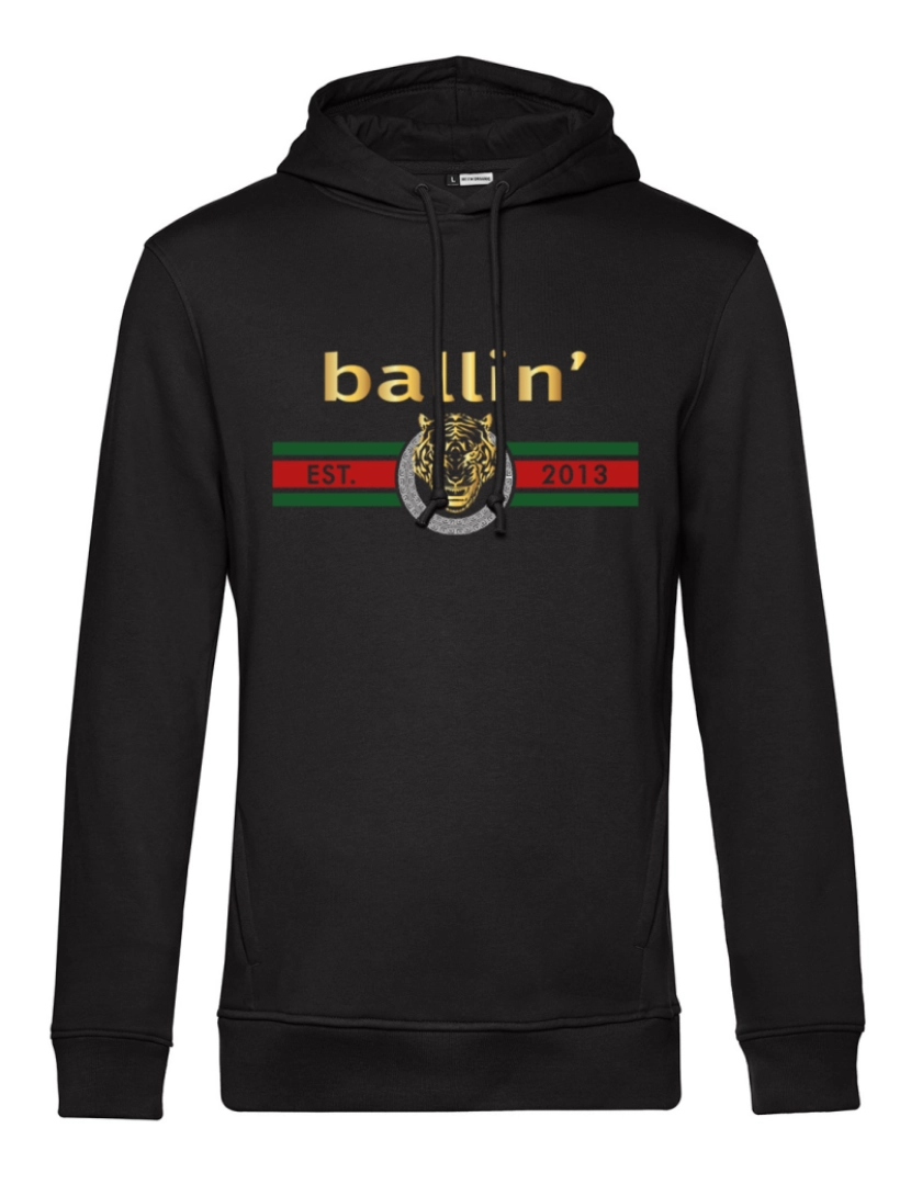 imagem de Ballin Est. 2013 Tiger Lines Hoodie Negro1