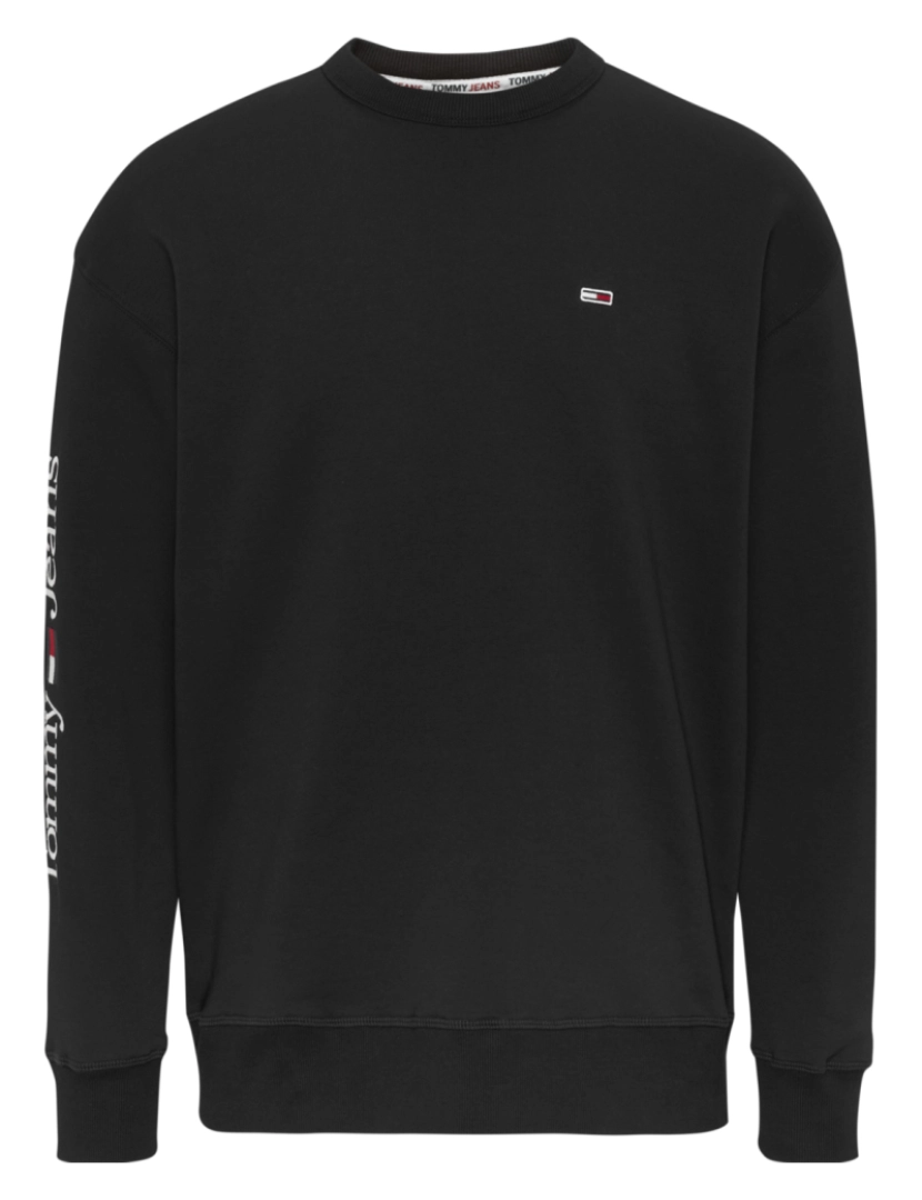 imagem de Tommy Jeans Reg Linear Placement Crew Sweater Negro2