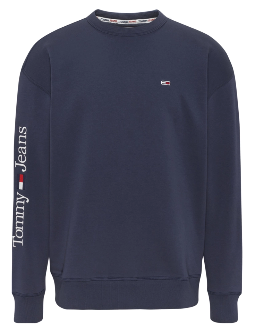 Tommy Jeans - Tommy Jeans Reg Linear Placement Crew Sweater Azul