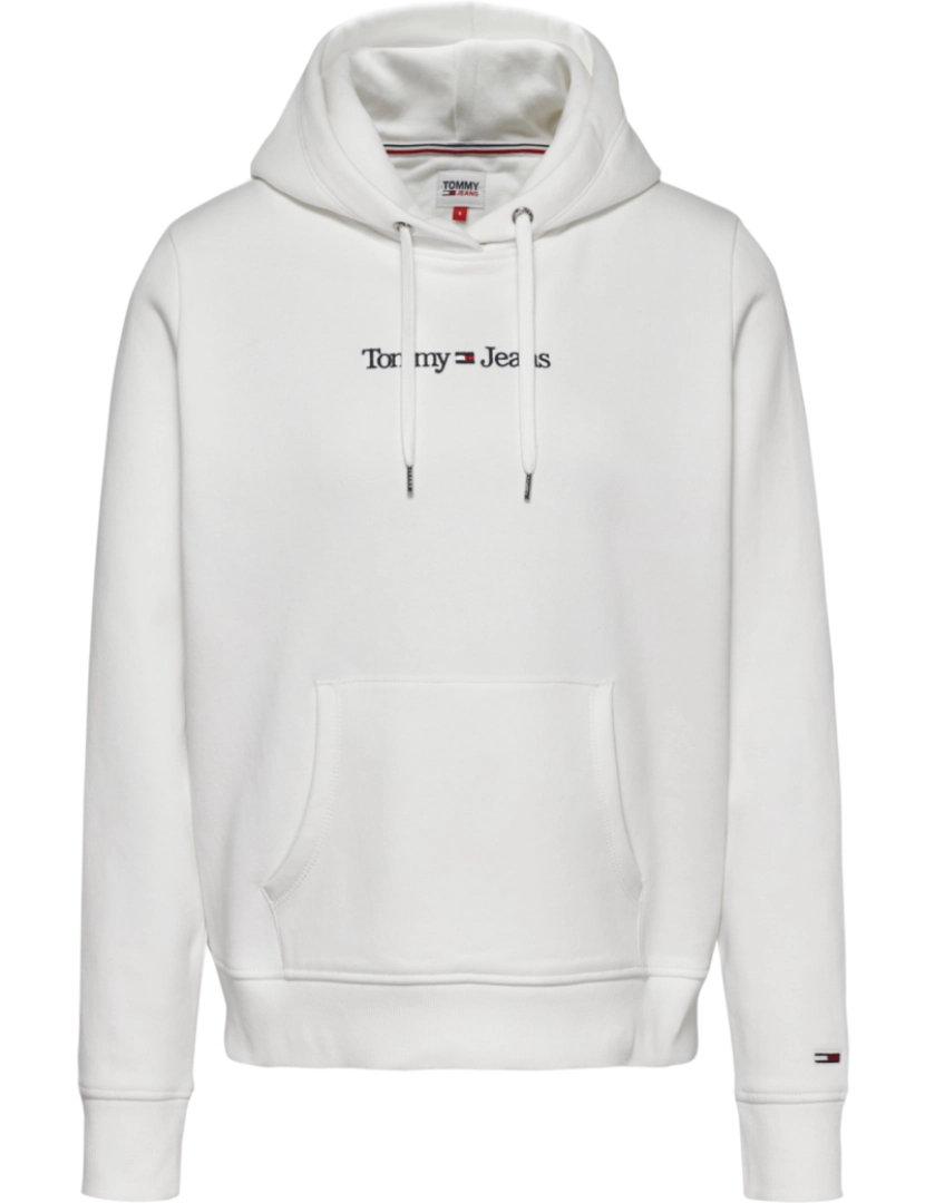 imagem de Tommy Jeans Reg Serif Linear Hoodie Branco2