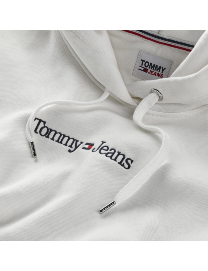 imagem de Tommy Jeans Reg Serif Linear Hoodie Branco4