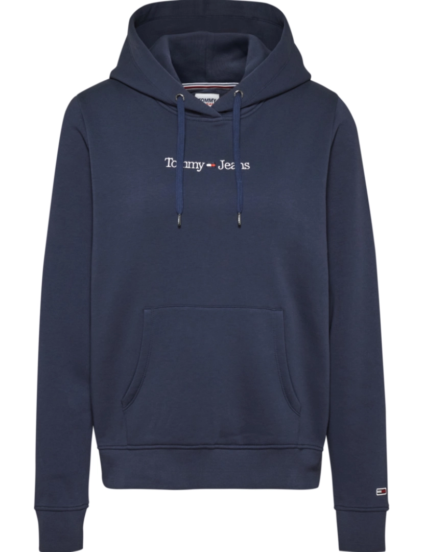 Tommy Jeans - Tommy Jeans Reg Serif Linear Hoodie Azul