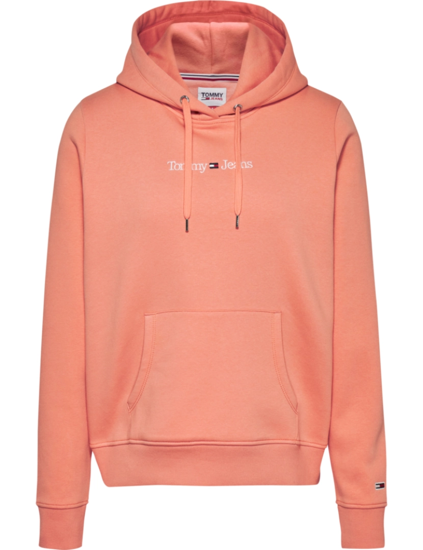 Tommy Jeans - Tommy Jeans Reg Serif Linear Hoodie Rosa