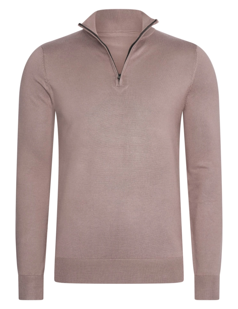 imagem de Mario Russo Half Zip Trui Deep Taupe Bege2