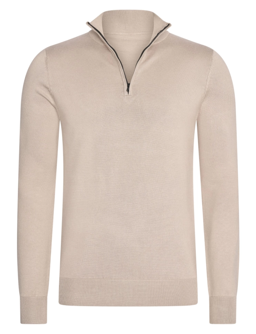 imagem de Mario Russo Half Zip Trui Plaza Taupe Bege1