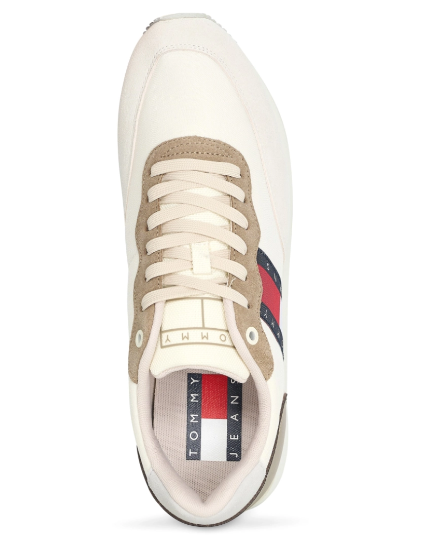 imagem de Tommy Jeans Leather Runner Bege5