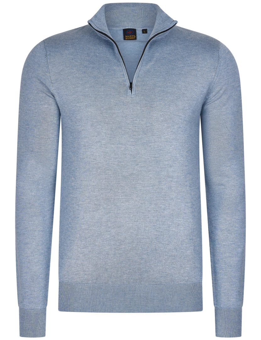 imagem de Mario Russo Half Zip Trui Lichtblauw Azul2