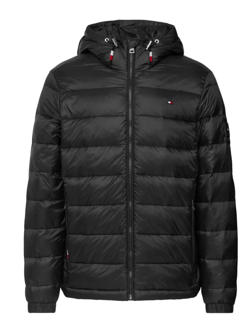 imagem de Tommy Hilfiger Quilted Hooded Jacket Negro2