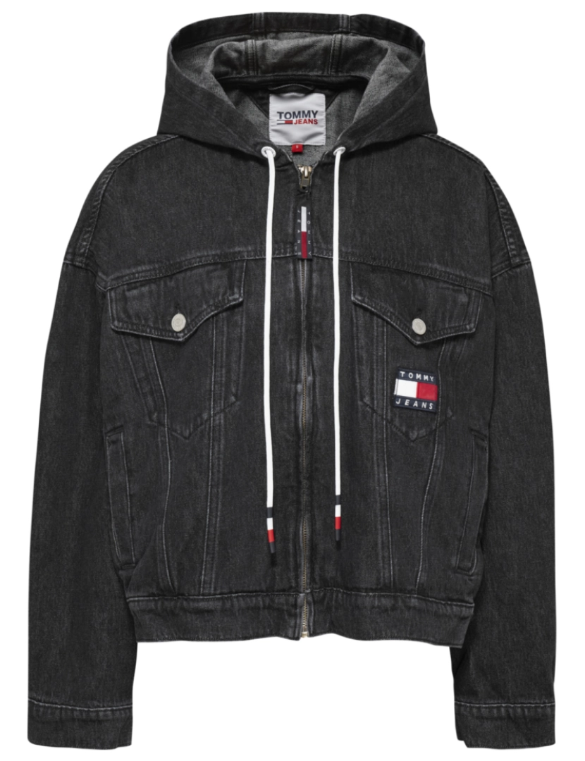 imagem de Tommy Jeans Oversized Hooded Zip Jacket Negro1