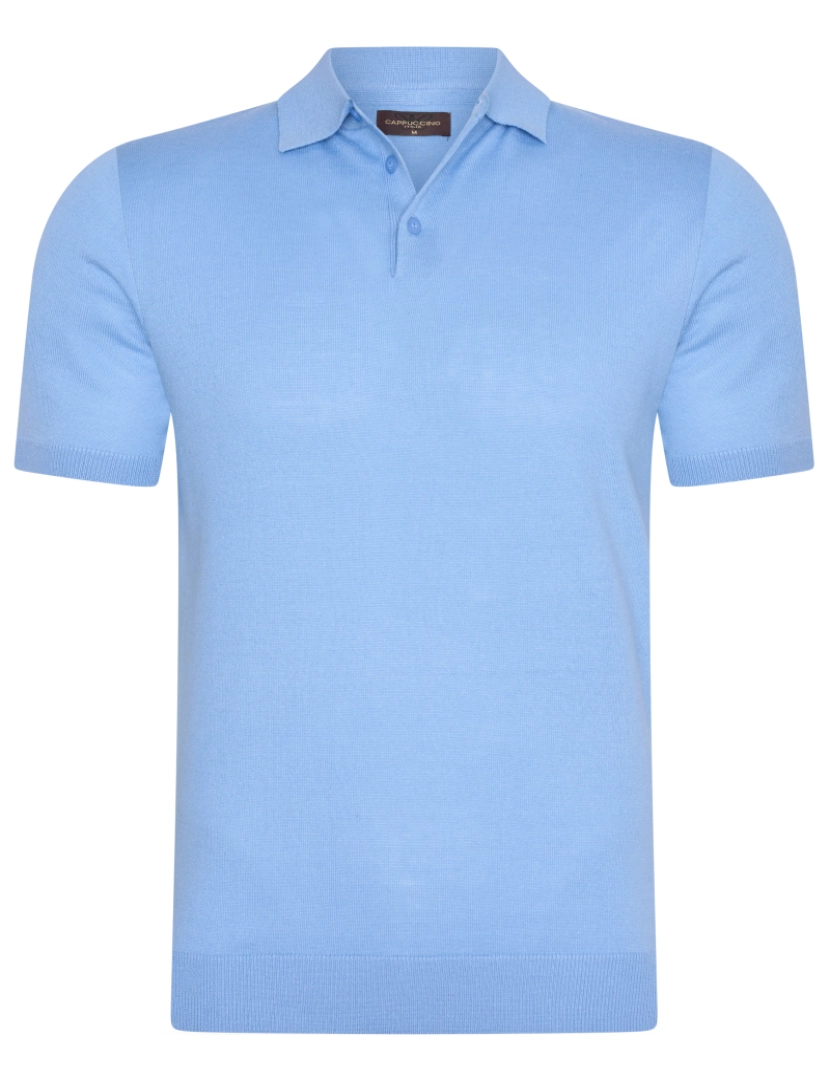 imagem de Cappuccino Italia Plain Tricot Polo Azul1