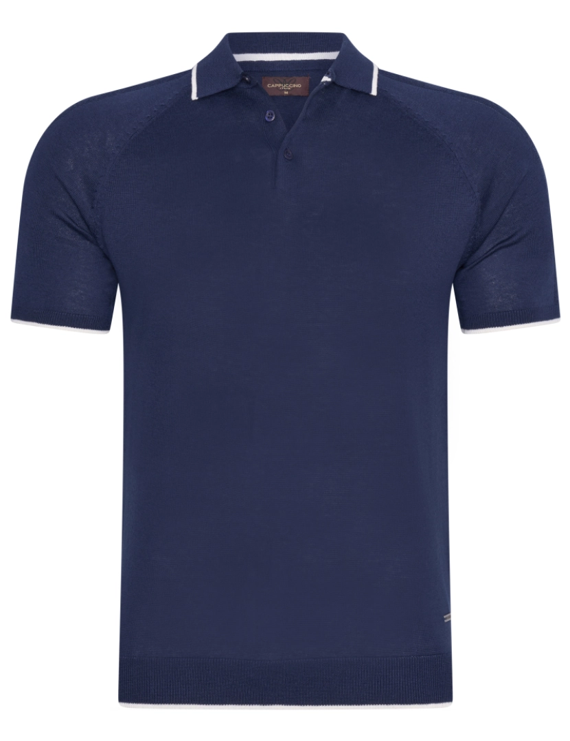 Cappuccino Italia - Cappuccino Italia Tipped Tricot Polo Azul