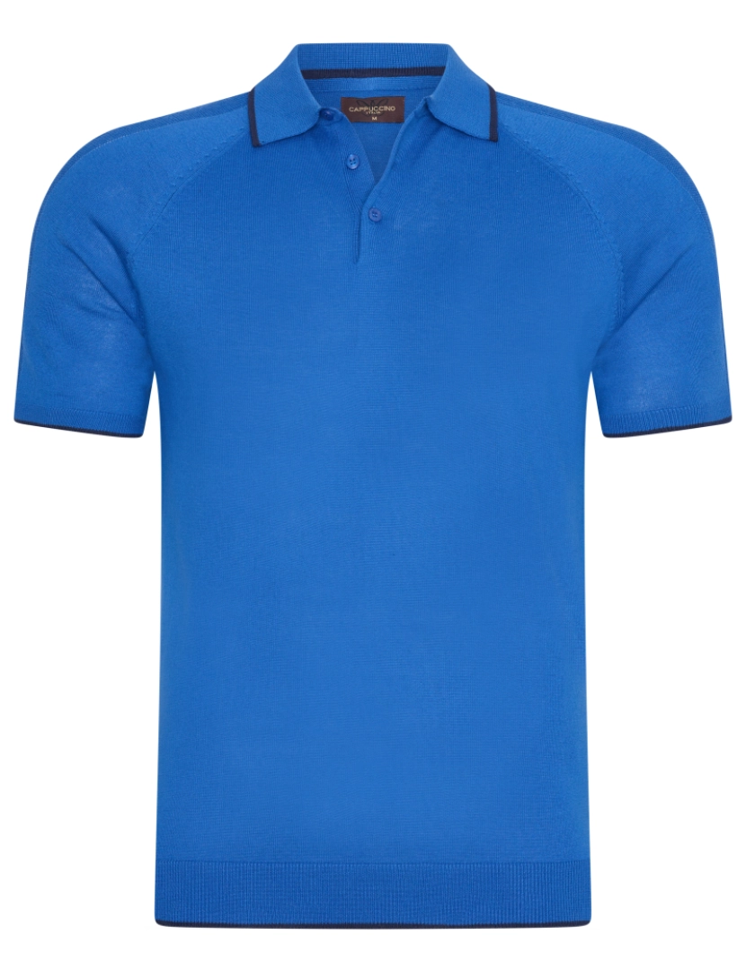 Cappuccino Italia - Cappuccino Italia Tipped Tricot Polo Azul