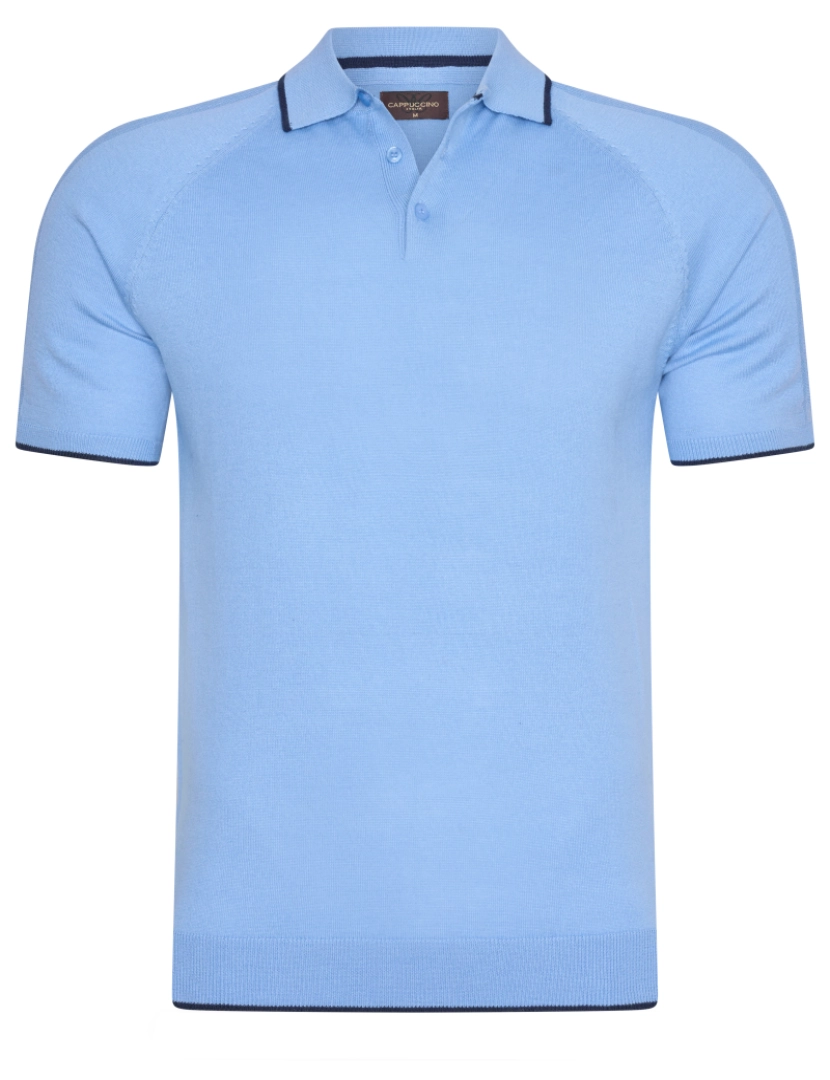 imagem de Cappuccino Italia Tipped Tricot Polo Azul1