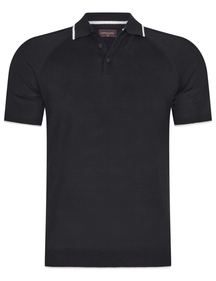 imagem de Cappuccino Italia Tipped Tricot Polo Negro1