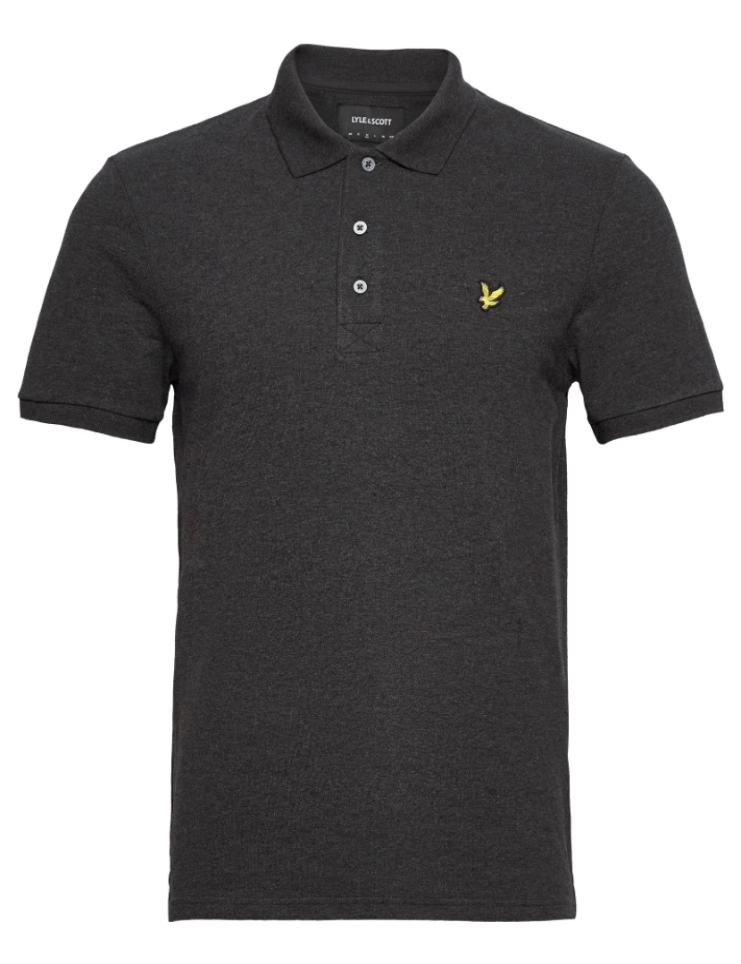 imagem de Lyle & Scott Plain Polo Shirt Cinza1