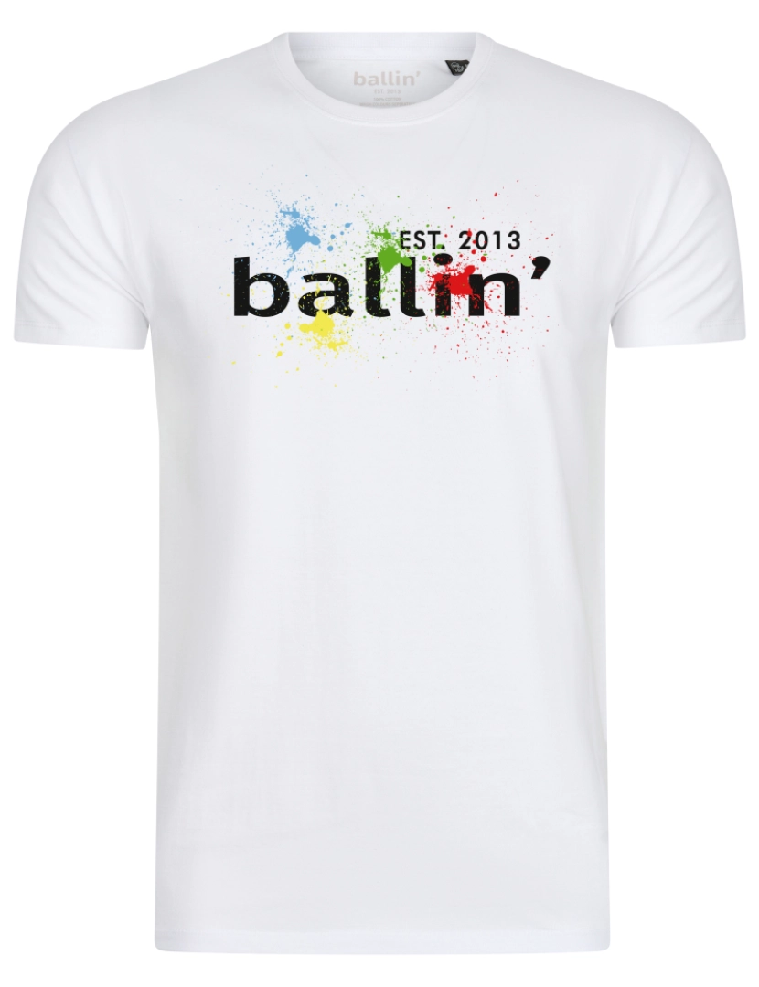 imagem de Ballin Est. 2013 Paint Splatter Tee Branco1