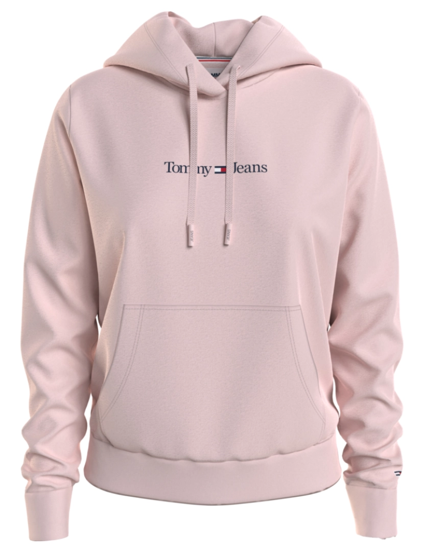 imagem de Tommy Jeans Reg Serif Linear Hoodie Rosa1