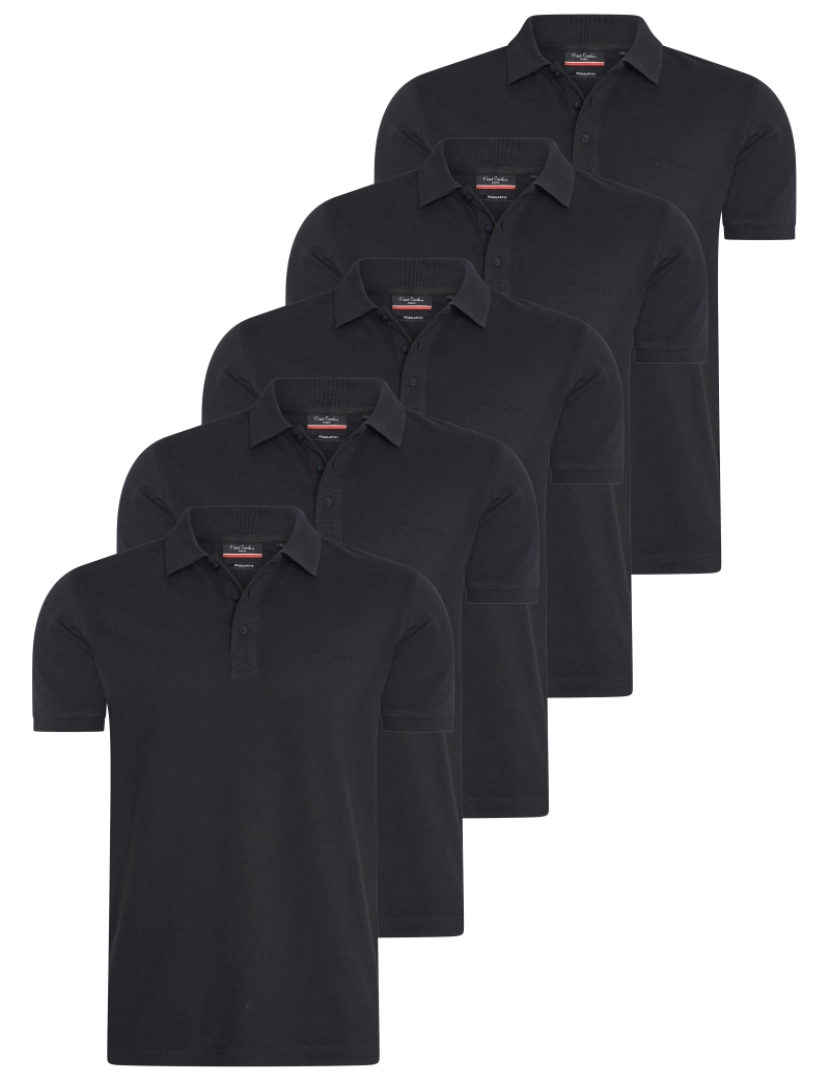 imagem de Pierre Cardin Classic Polo 5-Pack Negro2