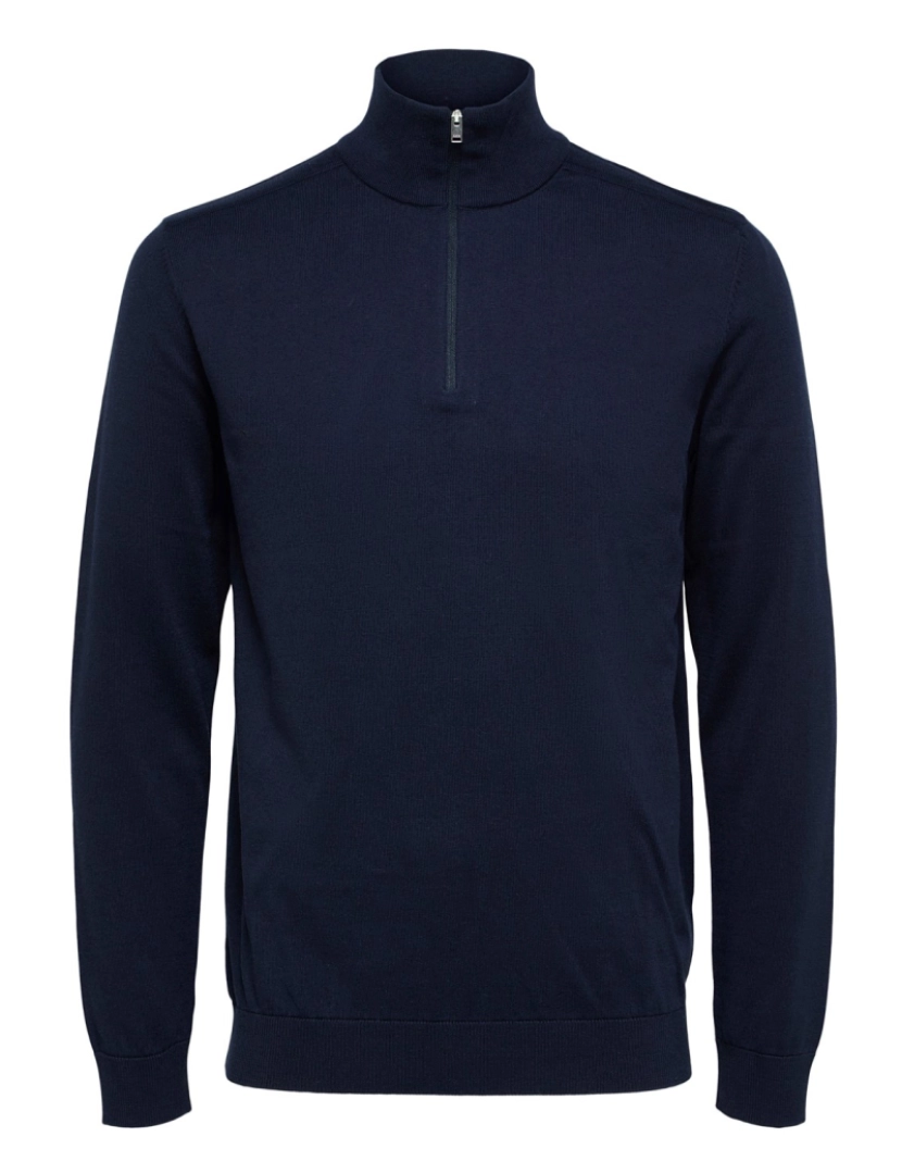 Selected - Selected Berg Half Zip Cardigan Navy Azul