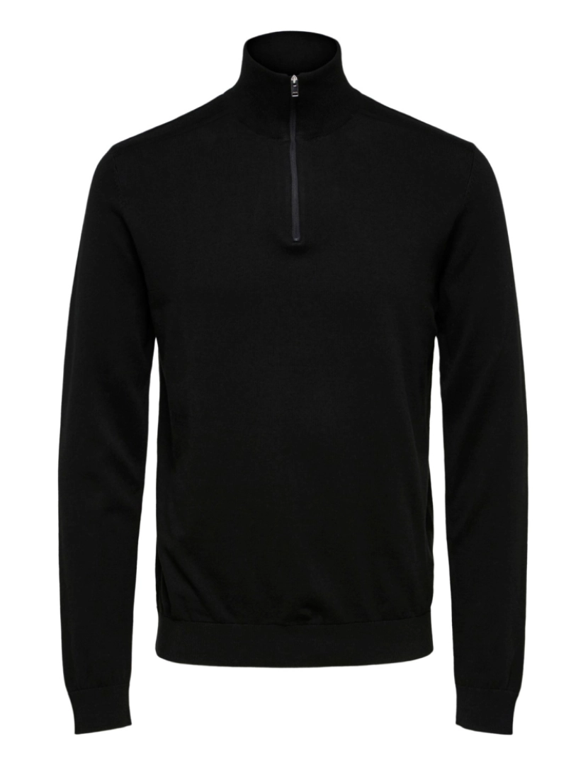 imagem de Selected Berg Half Zip Cardigan Zwart Negro1